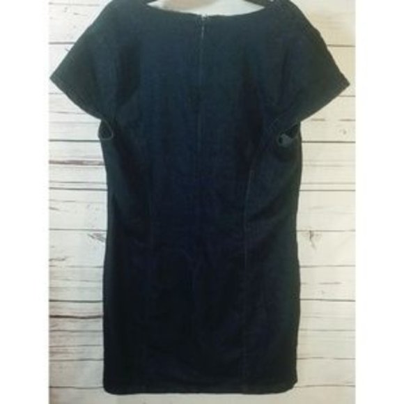 Size 16 Lane Bryant Dark Denim Stretch Mini Dress - Picture 3 of 4